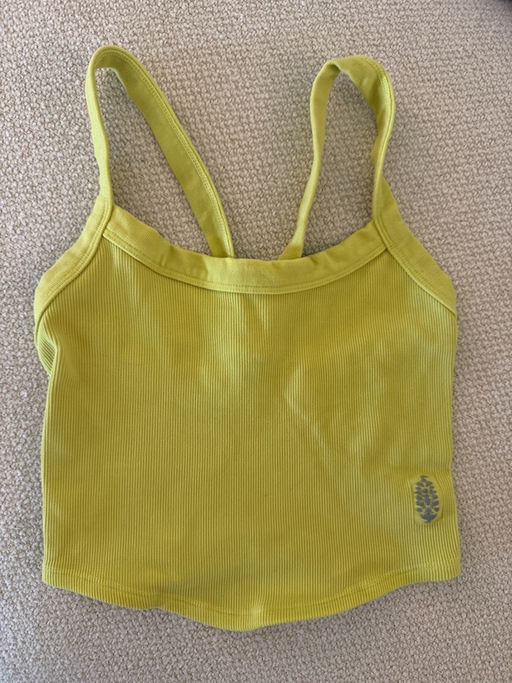 FP Movement by Free People Lime Green Ribbed Crop Tank